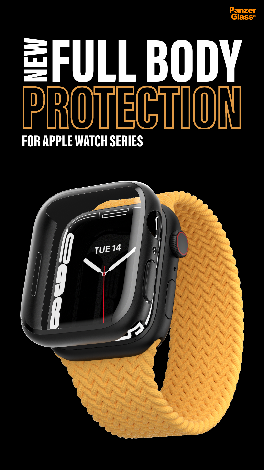 PanzerGlass® Displayschutz Full Body Apple Watch Series 9 | 8 | 7 | 41mm | Transparent